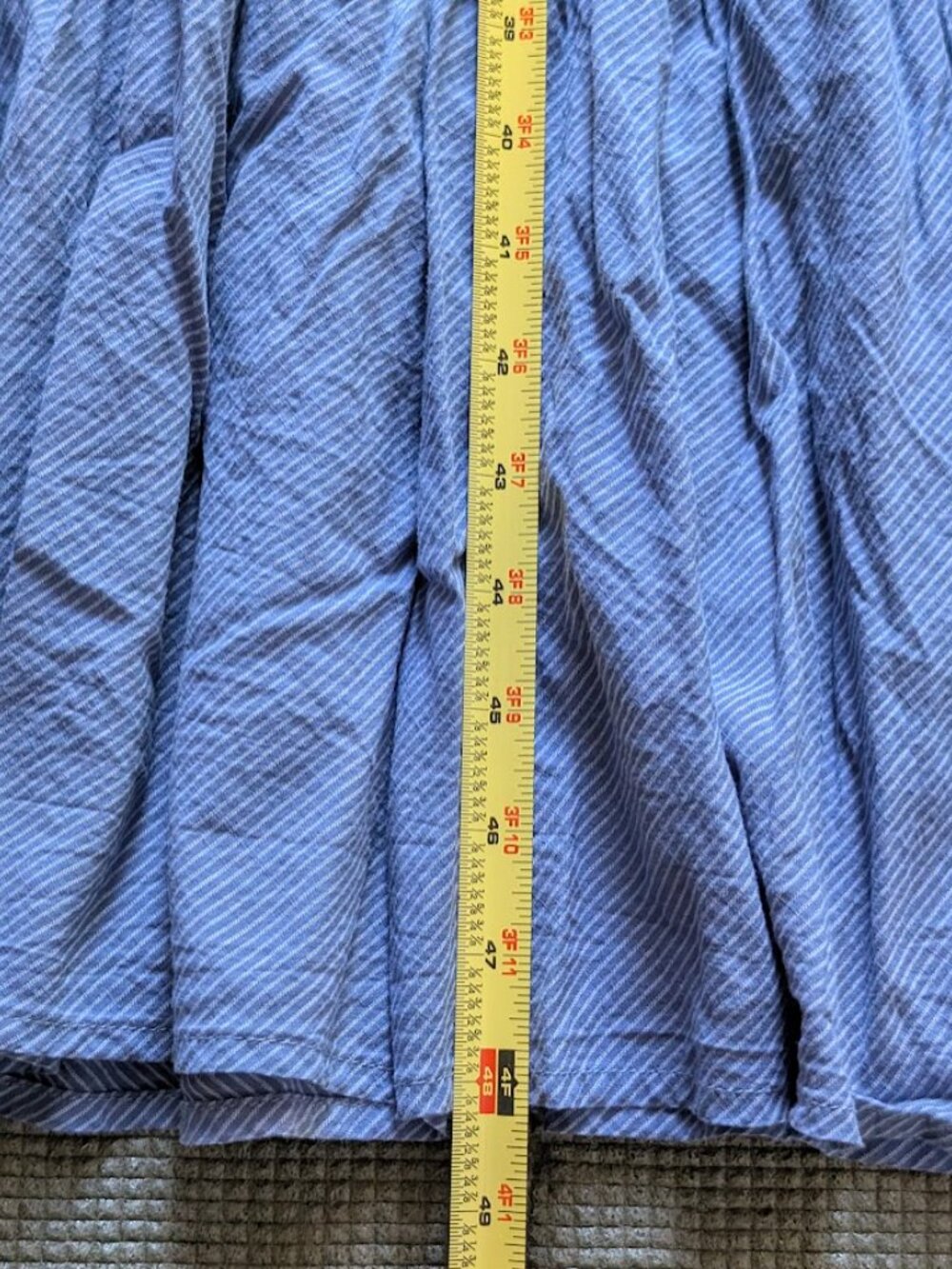 GAP 100% Cotton Blue Stripes Ruffle Hem Lightweight Lined Maxi Dress Size:XS - Picture 13 of 13